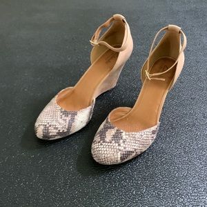NWOT Clarks cork wedge heels
